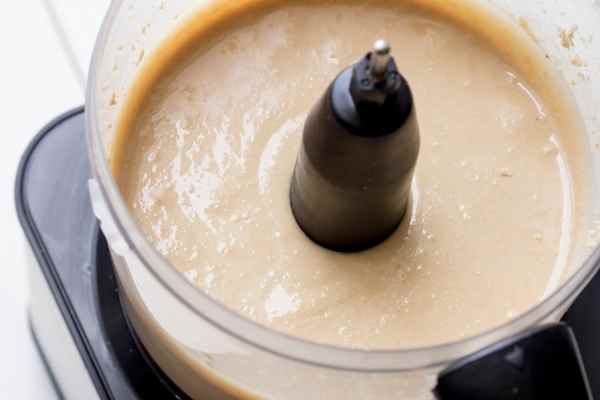 preparing nut butter in a blender