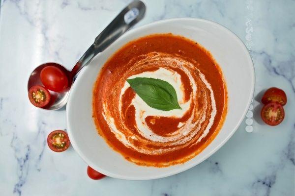 recipe for creamy tomato basil soup in Ninja blender